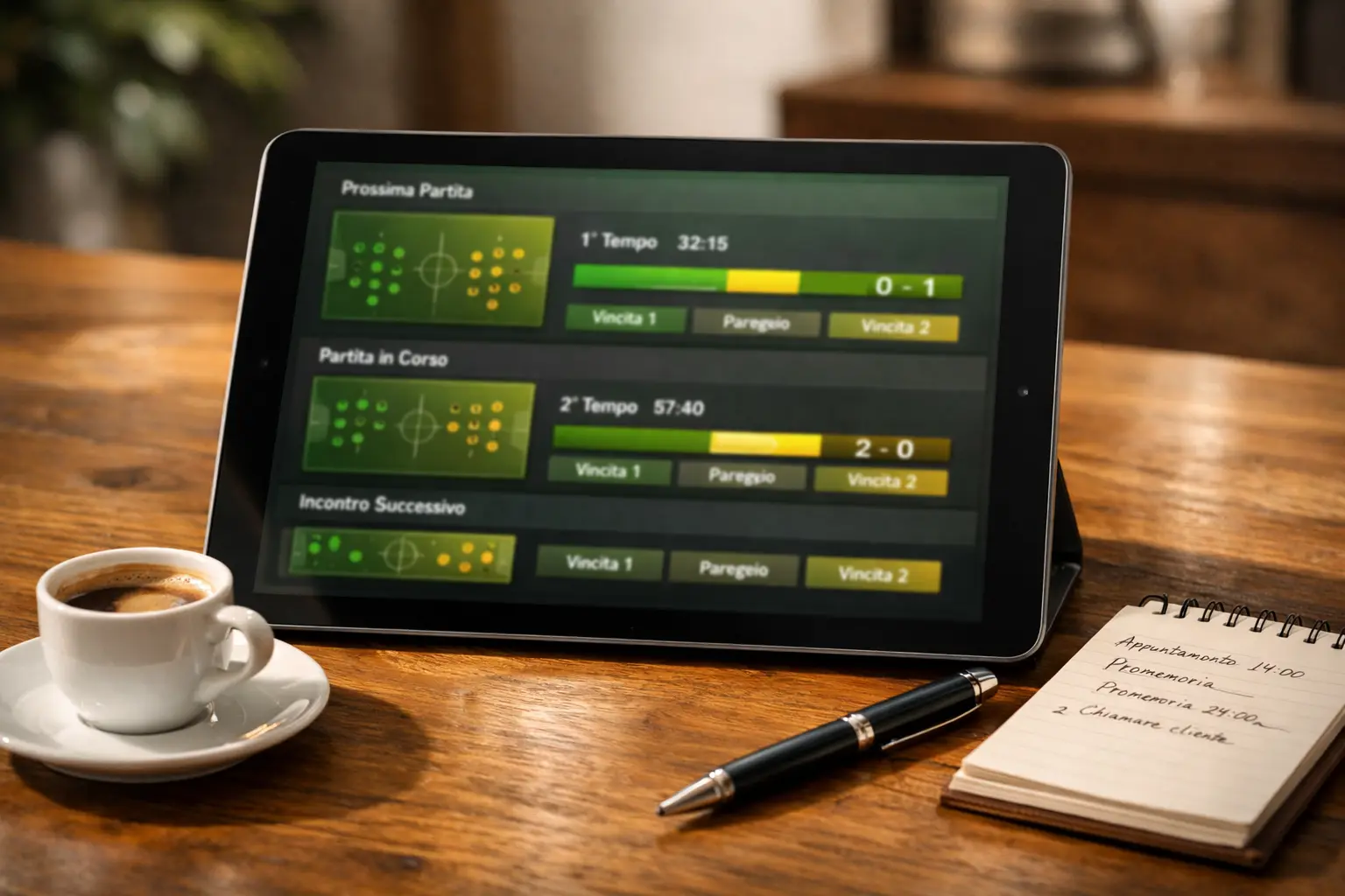 Schermata di piattaforma con mercati scommesse calcio 1X2 e Over Under